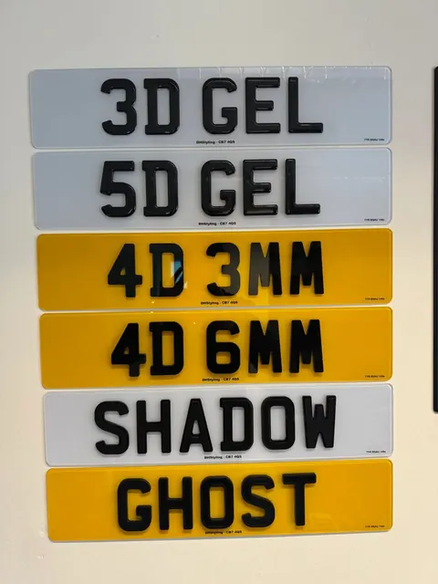 Number plate options at DH Styling